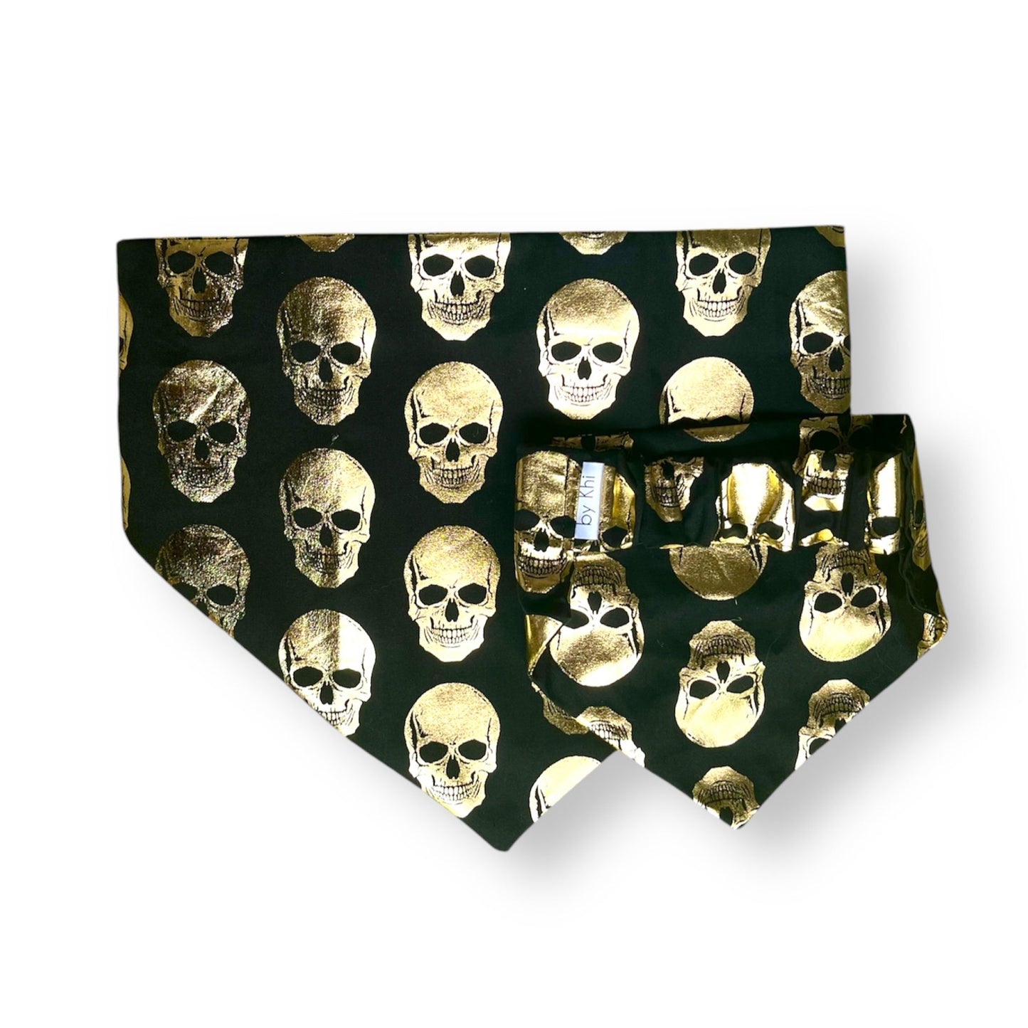 Gold Skulls scrunchie bandana