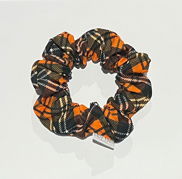 Pumpkin Patch Plaid Scrunchie