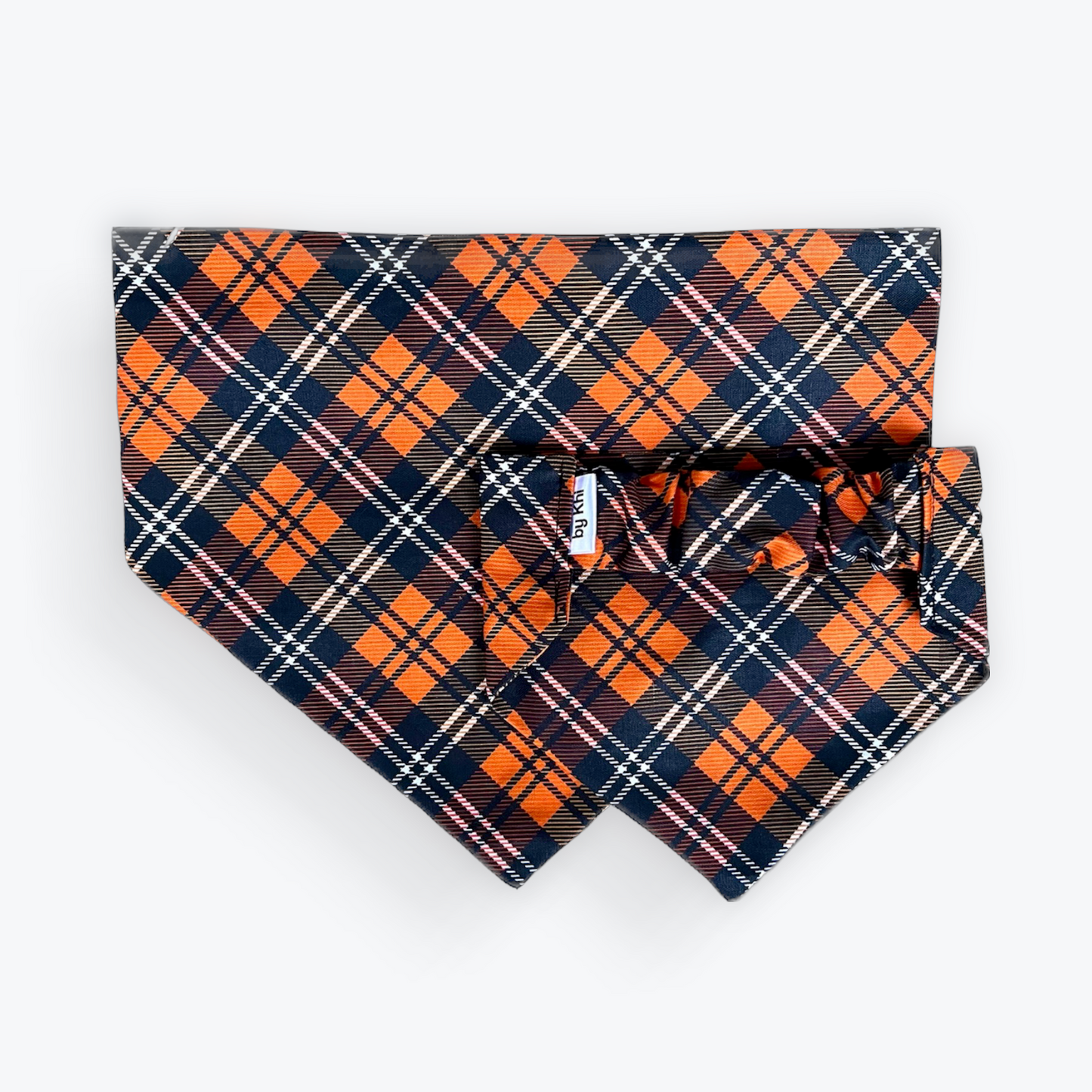 Pumpkin Patch Plaid scrunchie bandana