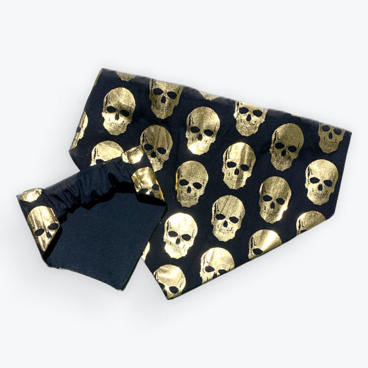 Gold skulls scrunchie bandana