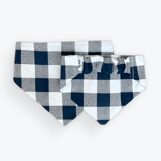 Navy/Pink gingham scrunchie bandana