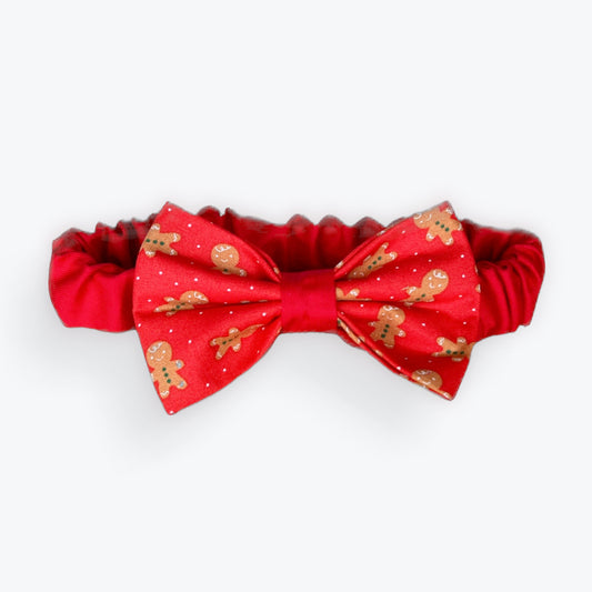 Gingerbread scrunchie bow tie