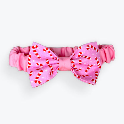 Pink candy canes scrunchie bow ties