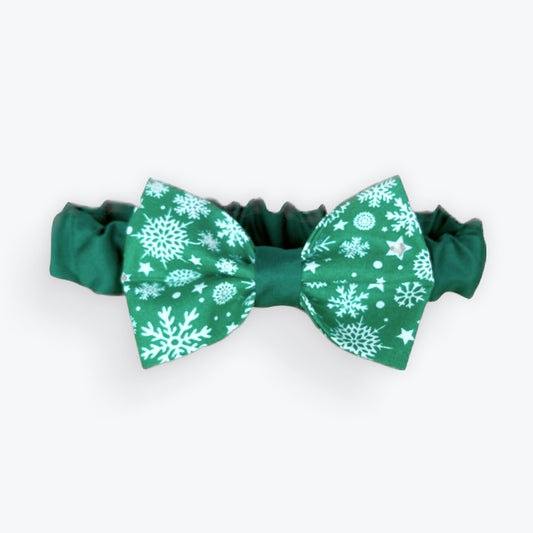 Snowflakes scrunchie bow tie